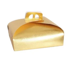 SET 3PZ SCATOLA PORTA TORTA ORO 45X45 CM PER DOLCI PASTE PASTICCERIA FESTA 58011