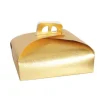 SET 3PZ SCATOLA PORTA TORTA ORO 40X40 CM PER DOLCI PASTE PASTICCERIA FESTA 58010