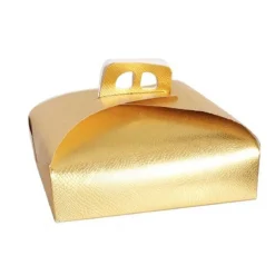SET 3PZ SCATOLA PORTA TORTA ORO 40X40 CM PER DOLCI PASTE PASTICCERIA FESTA 58010