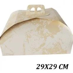 SET 3PZ SCATOLA PORTA TORTA CARTONE DOLCE 29x29CM CARTA COMPLEANNI FESTA PARTY