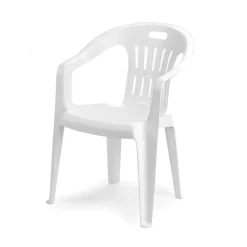 SET 4PZ SEDIA DA GIARDINO BIANCA POLTRONA IN PLASTICA MONOBLOCCO CON BRACCIOLI 862401