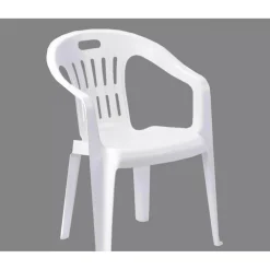 SET 4PZ SEDIA DA GIARDINO BIANCA POLTRONA IN PLASTICA MONOBLOCCO CON BRACCIOLI 862401