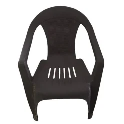 SET 3PZ SEDIA IN PLASTICA CON BRACCIOLI ANTRACITE MONOBLOCCO IMPILABILE 53X43X78CM 035990