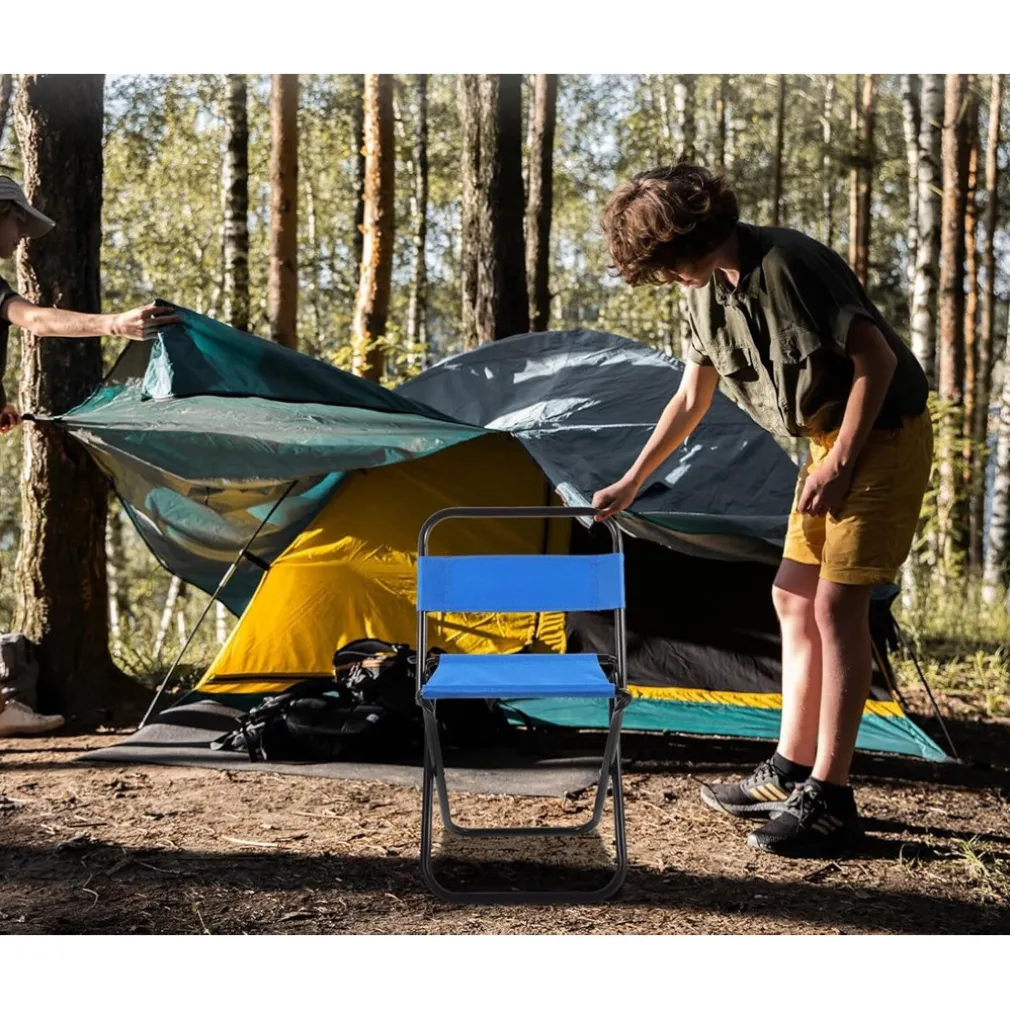 SET 3PZ SEDIA PIEGHEVOLE DA PESCA CAMPEGGIO SGABELLO RESISTENTE SPIAGGIA PICNIC 023247