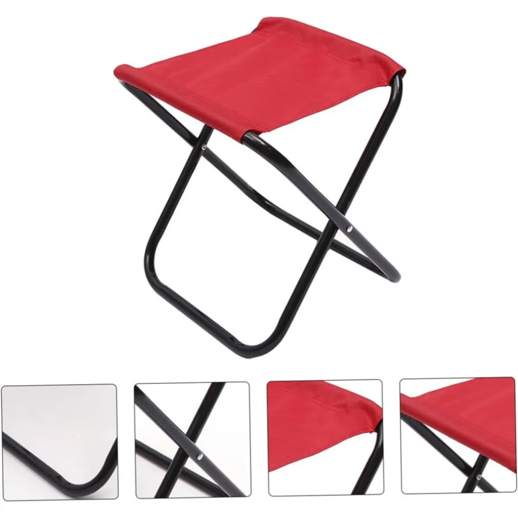 SET 6PZ SGABELLO CAMPING PESCA MINI SEDIA SPIAGGIA PIEGHEVOLE IN METALLO TESSUTO 020227