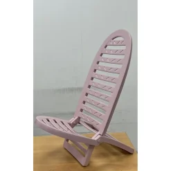 SET 2PZ SPIAGGINA PIEGHEVOLE ROSA CIPRIA IN PLASTICA 40X40X86CM MARE PISCINA 023509