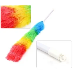 SET 2PZ SPOLVERINO COLORATO PIUMINO 65CM ELETTROSTATICO CATTURA POLVERE PULIZIA CASA