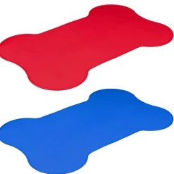 SET 2PZ TAPPETI TAPPETINO SOTTO CIOTOLA FORMA DI OSSO 50x30CM CANE GATTO