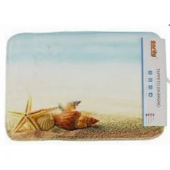 SET 3PZ TAPPETO TAPPETINI TESSUTO ARREDO BAGNO ANTISCIVOLO FANTASIA MARINA 79444