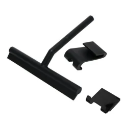 SET 3PZ TERGIVETRO PER DOCCIA GANCIO DOPPIO PER PORTA BOX APPENDINO ADESIVO NERO 87833