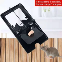 SET 4PZ TRAPPOLA PER TOPI GRANDI PICCOLI FACILE DA USARE PUÒ ESSERE RIUTILIZZATA