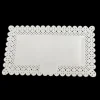 SET 2PZ VASSOIO TRAMA TRINATO BIANCO 30X17CM RETTANGOLARE PIATTO SOTTO DOLCI TRASPORTO