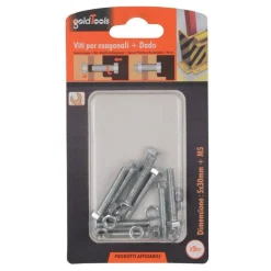 SET 9PZ VITE VITI PER ESTERNO A TESTA ESAGONALI 5 X 30 MM CON DADI DADO M5 90911