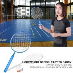 SET RACCHETTA BADMINTON PALLA LEGHE NYLON PER BAMBINI GIOCATTOLI ALL'APERTO BLU