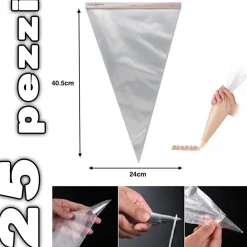 SET SACCAPOCHE USA E GETTA MONOUSO SACCA PASTICCERE SAC A POCHE CAKE DESIGN 40CM