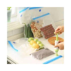 SET SACCHETTI ZIP SOTTOVUOTO CON POMPA A MANO 2 CLIP CHIUDI BUSTE SIGILLA CHIUDI