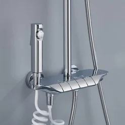 SET SALISCENDI BAGNO COLONNA DOCCIA RUBINETTO SOFFIONE DOCCETTA BIDET CROMATO 87343