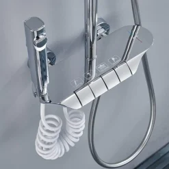 SET SALISCENDI BAGNO COLONNA DOCCIA RUBINETTO SOFFIONE DOCCETTA BIDET CROMATO 87343