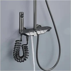 SET SALISCENDI BAGNO COLONNA DOCCIA MISCELATORE RUBINETTO SOFFIONE DOCCETTA BIDET 87346