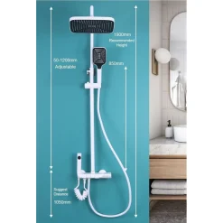 SET SALISCENDI BAGNO COLONNA DOCCIA RUBINETTO SOFFIONE DOCCETTA BIDET BIANCO 87345