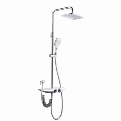 SET SALISCENDI COLONNA DOCCIA BAGNO SOFFIONE DOCCETTA BIDET RUBINETTO CROMATO 87341