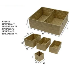 SET SCATOLE IN TESSUTO PORTA OGGETTI ORGANIZER DA BAGNO ARMADI SCAFFALI 79155