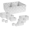 SET SCATOLE IN TESSUTO PORTA OGGETTI ORGANIZER PER BAGNO ARMADIO SCAFFALI 79153