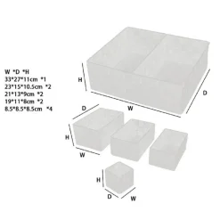 SET SCATOLE IN TESSUTO PORTA OGGETTI ORGANIZER PER BAGNO ARMADIO SCAFFALI 79153