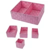 SET SCATOLE IN TESSUTO PORTA OGGETTI ORGANIZER BAGNO ARMADI SCAFFALI 79083 ROSA
