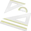 SET SCUOLA DISEGNO CON RIGHELLO RIGA + GONIOMETRO 180° + SQUADRETTE 45° 60°