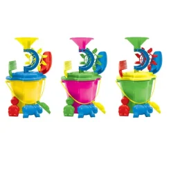 SET SECCHIELLO MARE CON MULINO ACCESSORI FORMINE PALETTA COLORI ASSORTITI 000092