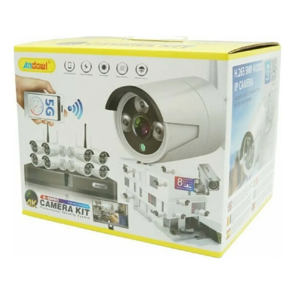 SET SISTEMA DI REGISTRAZIONE SORVEGLIANZA CCTV INTEGRATO 8 TELECAMERE 4K Q-S8PRO