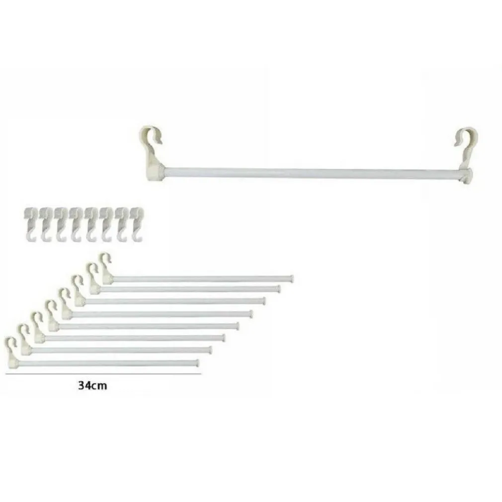 SET STAMPELLE GRUCCE 8 APPENDI ABITI SALVASPAZIO PORTA PANTALONI ARMADIO 70509