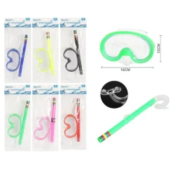 SET SUB MASCHERA 16X10CM CON BOCCAGLIO COLORATO NUOTO MARE ESTATE PISCINA 605415