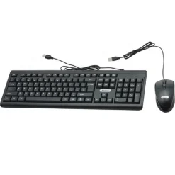 SET TASTIERA MOUSE CABLATI CAVO USB Q-KP500 LINGUA INGLESE USA PER UFFICIO CASA