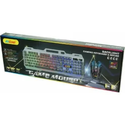 SET TASTIERA MOUSE DA GIOCO TASTI RETROILLUMINATI RGB LINGUA INGLESE USA Q808
