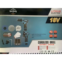 SET TRAPANO AVVITATORE + FLEX SMERIGLIATRICE ANGOLARE A BATTERIA 18V CON ACCESSORI