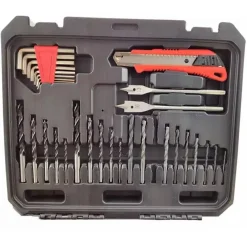 SET TRAPANO AVVITATORE A BATTERIA 14,4V A LITIO KIT CON 80 ACCESSORI E VALIGETTA