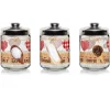 SET TRIS 3PZ BARATTOLI CONTENITORI DA CUCINA IN VETRO SALE ZUCCHERO CAFFÈ 800 CC