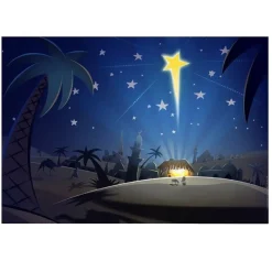 SFONDO SCENARIO NATIVITA' CARTA PER PRESEPE 7X100 CM DECORAZIONI NATALIZIE