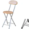 SGABELLO PIEGHEVOLE IN LEGNO CHIARO E METALLO CON APPOGGIO SCHIENALE CAMPEGGIO