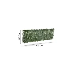 SIEPE ARTIFICIALE SINTETICA 1X3 METRI ROTOLO RETE FOGLIE EDERA VERDE PER BALCONE