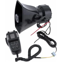 SIRENA CENTRALINA 7 CANALI 100W WATERPROOF ALLARME MICROFONO MEGAFONO AUTO 12V