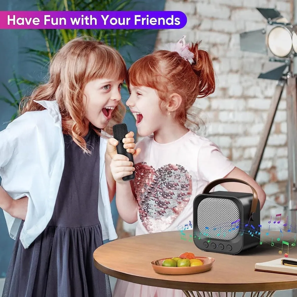 SISTEMA KARAOKE BLUETOOTH CON MICROFONO ALTOPARLANTE PORTATILE CON MANIGLIA AUDIO