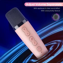 SISTEMA KARAOKE BLUETOOTH CON MICROFONO ALTOPARLANTE PORTATILE CON MANIGLIA AUDIO
