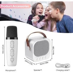 SISTEMA KARAOKE BLUETOOTH CON MICROFONO ALTOPARLANTE PORTATILE CON MANIGLIA AUDIO