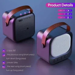 SISTEMA KARAOKE BLUETOOTH CON MICROFONO ALTOPARLANTE PORTATILE CON MANIGLIA AUDIO
