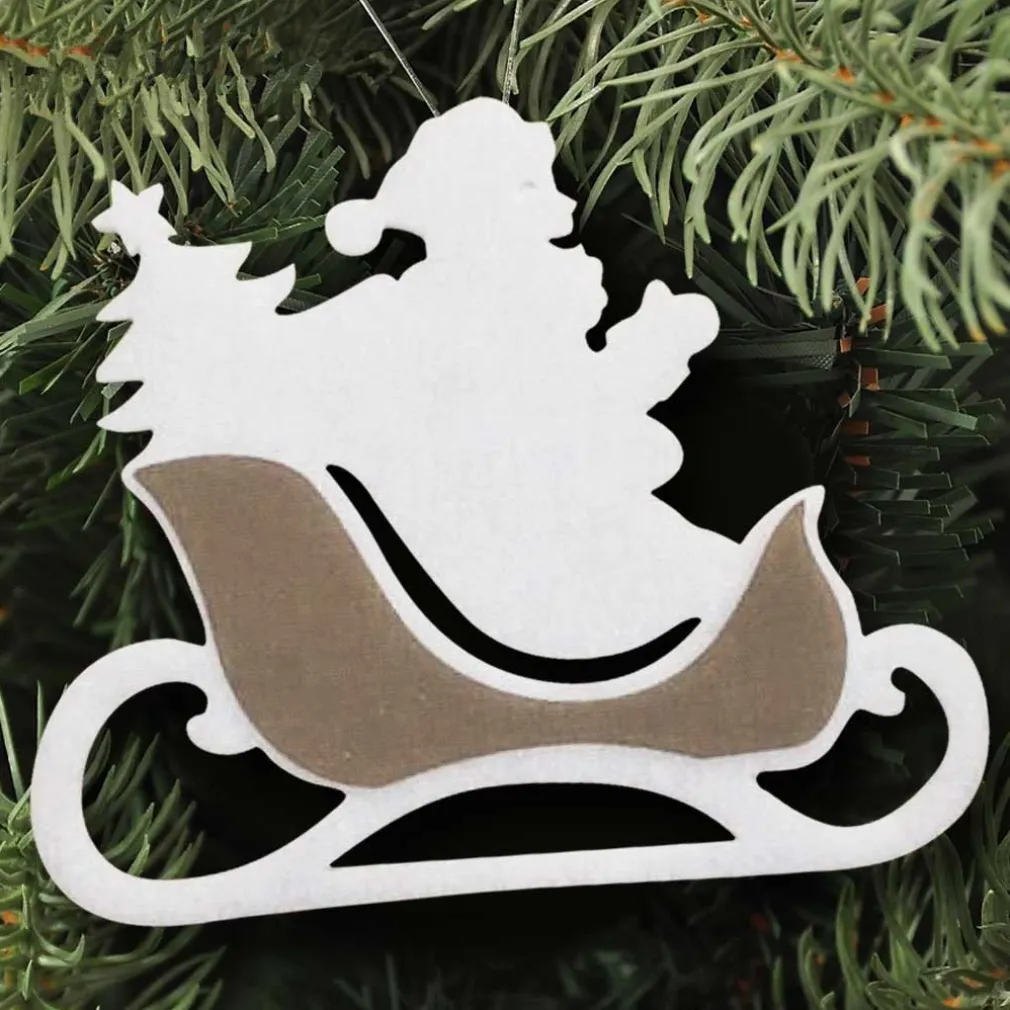 SLITTA BABBO NATALE OVATTA E JUTA 2 COLORI 44 CM PER ALBERO DI NATALE