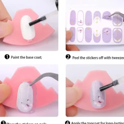 SMALTO ADESIVO PER UNGHIE NAIL ART STICKERS DECORAZIONI MANICURE SET DA 24 PEZZI