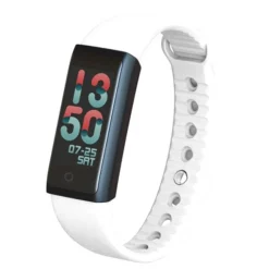 SMART BAND SMARTBAND BRACCIALE BIANCO OROLOGIO SPORT BLUETOOTH PER ANDROID IOS